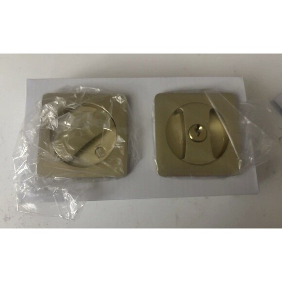 Leydebong Pack of 2 Gold Pocket Door Lock with Keys Square Pocket Door Hardware - Picture 15 of 15